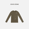 COCO ZONE 复古高级感长袖T恤纯色圆领套头上衣CC2C2342 商品缩略图1