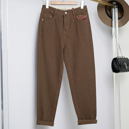 【现货】臣禾 咖色加绒老爹裤休闲裤 JZ244060258 商品图0