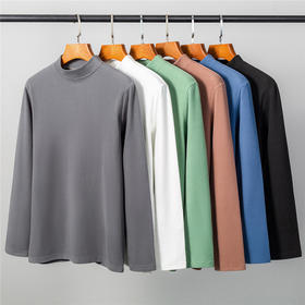 岸纾 德绒发热打底衫长袖T恤2件装（多色任选）   新款男女款秋冬季加厚保暖纯色百搭秋衣