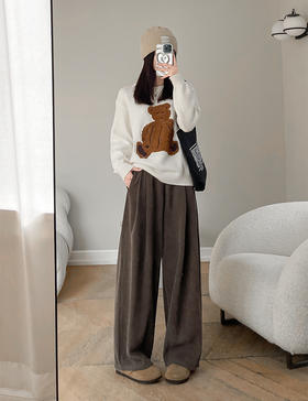 【YW】无忧购韩系休闲百搭羊羔绒加绒欧棉绒慵懒针织山本裤Z539（截单后7天发货)25年清仓捡漏