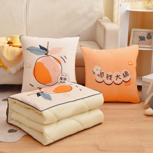 蓝若亭水晶绒多功能抱枕被-顾钱大橘 商品图0