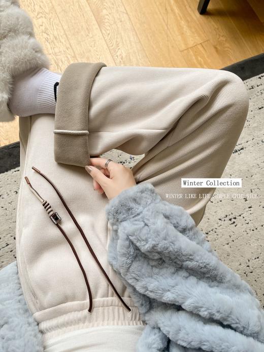 【YW】无忧购韩版百搭高腰垂感沐绒棉加绒保暖云感阔腿裤8820（截单后7天发货)25年清仓捡漏 商品图0