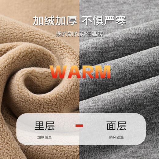 【加绒加厚】秋冬磨毛双面绒中领打底衫女士保暖上衣高弹修身百搭252椰绒半高领打底衫 商品图4
