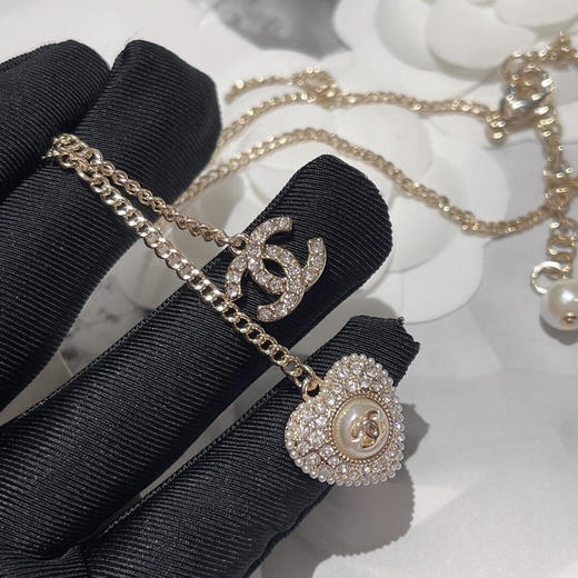 香奈儿22B早秋上新爱心珍珠水钻项链（XTY） 商品图1