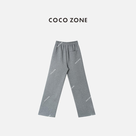 COCO ZONE 100棉菱格小众休闲裤松紧腰直筒裤CC2D2597 商品图1