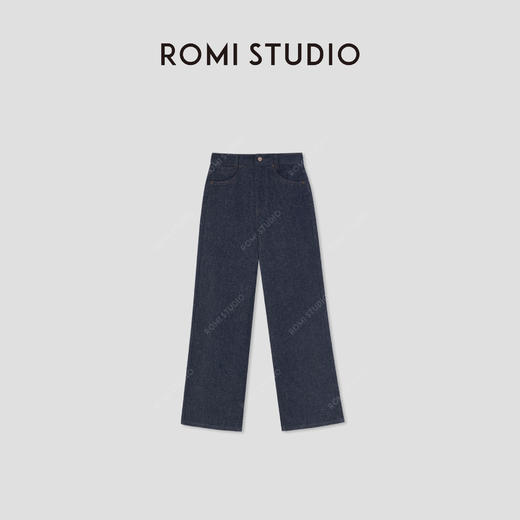 ROMI STUDIO“羊毛牛仔” 绵羊毛混纺高士线直筒牛仔裤 RW24AX80920 商品图0