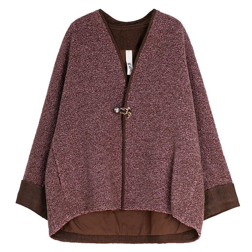 牧衣游原创 进口羊毛混纺羊羔毛毛呢外套-----知行 商品图4