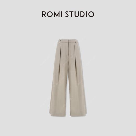 ROMI STUDIO“松弛随性”捏褶打枣后松紧腰宽松西装休闲裤 431K6107 商品图3