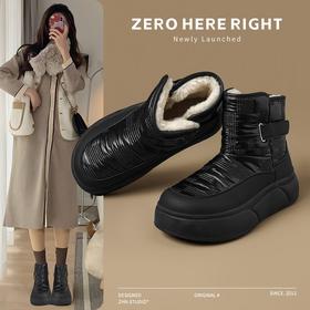 ZHR则则加绒防滑雪地靴2024冬季新款百搭棉鞋短靴子防水轻便女鞋