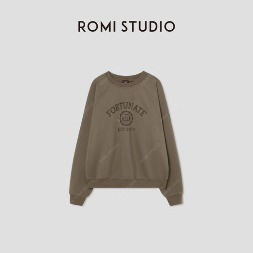 ROMI STUDIO“美式复古” 甄选棉轻酵加软洗水印花卫衣 RW24ASZ0354 商品图0