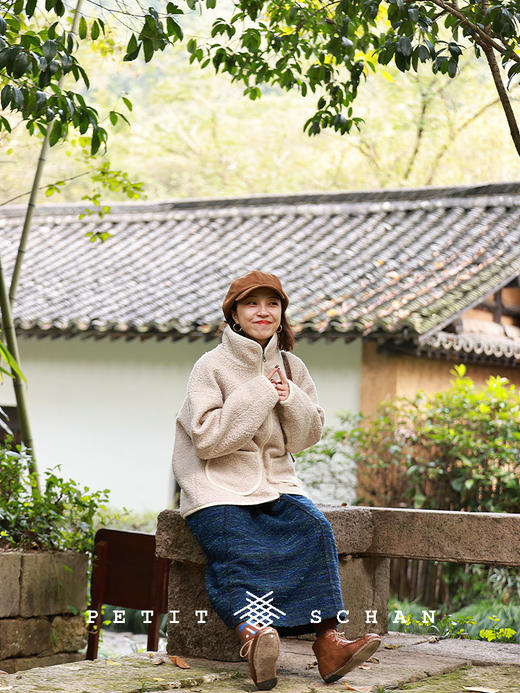 PETIT SCHAN小闪 CLO#644 Forgetting Worry Island 忘忧岛 意大利进口羊羔毛立领休闲外套 商品图3