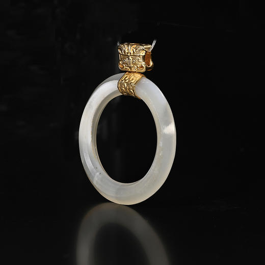 战国奶霜玛瑙环项坠 商品图2