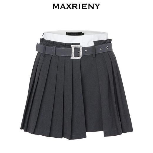 MAXRIENY精致复古学院风百褶短裙新款半身裙子雅丹风(货号:MC88SK587) 商品图4