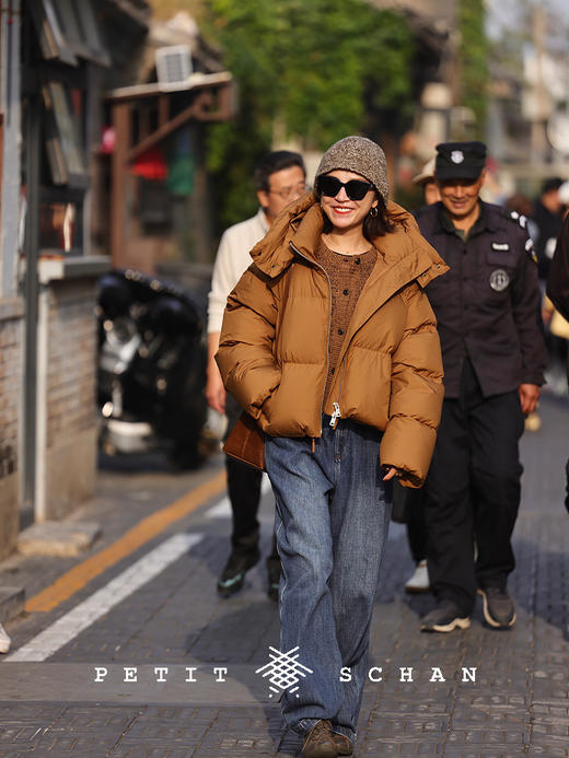 PETIT SCHAN小闪 CLO#640 Wutong 梧桐 90白鸭绒连帽短款面包羽绒服外套 商品图4