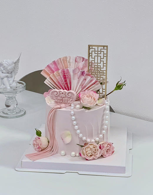 国风新中式素雅女生长辈妈妈蛋糕（主图四寸加高效果） 商品图2