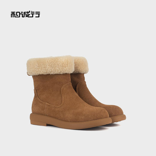 和诚行 2024秋冬新款时尚百搭加绒保暖雪地靴复古休闲短靴0210293 商品图0