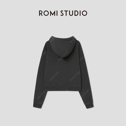 ROMI STUDIO“松弛随性” 进口棉混纺磨毛雾感连帽卫衣 RW24WSD1041 商品图1