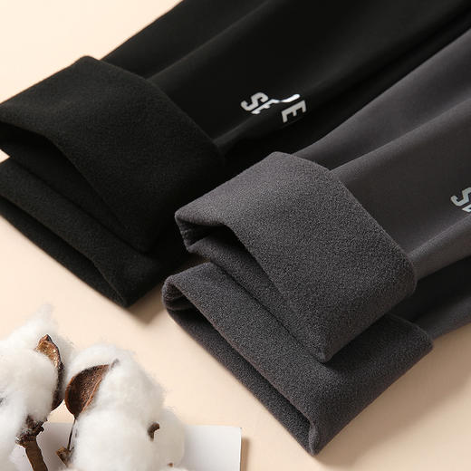 加绒鲨鱼裤女款外穿秋冬收腹提臀瑜伽芭比无痕打底裤黑色保暖棉裤 商品图3