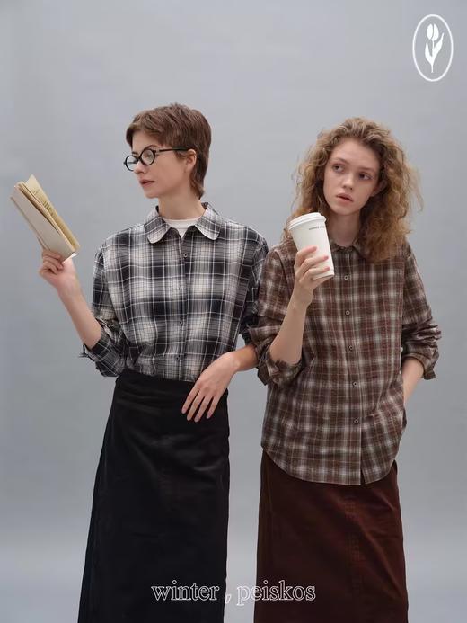 shyshystill/shy202408075/棉质好版型宽松基础版型格纹衬衫 商品图2