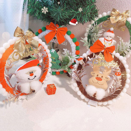手工DIY创意圣诞挂件灯饰花环 圣诞礼物材料包 家庭圣诞装饰品 商品图5