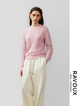 264089916轻薄圆领细闪羊绒衫