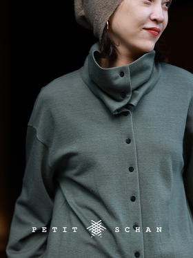 独白 羊毛棉天丝立领针织开衫