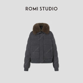 ROMI STUDIO90白鹅绒 绵羊毛混纺拼狐狸毛毛领羽绒服 RW24WW70961