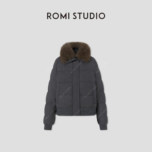 ROMI STUDIO90白鹅绒 绵羊毛混纺拼狐狸毛毛领羽绒服 RW24WW70961 商品图0