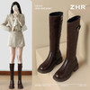 ZHR则则厚底扣带长筒靴2024新款英伦骑士靴百搭显瘦加绒长靴女靴 商品缩略图1