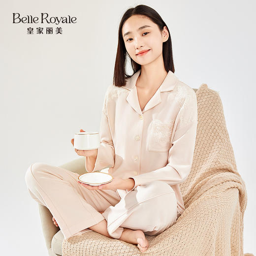 皇家丽美秋冬柔软法兰绒厚贴身绒新款女士家居服睡衣套装JJT90012 商品图4