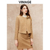 VIMAGE纬漫纪100%绵羊毛气质圆领通勤复古短款外套冬季新款V2203828 商品缩略图2