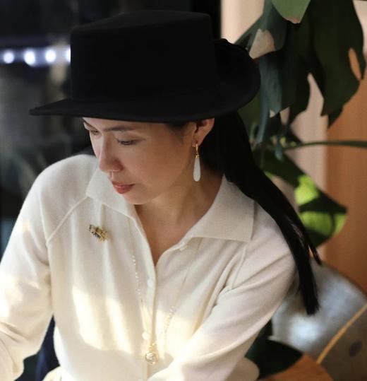 瑶台枝 ｜黄金水滴白玉耳环 商品图4