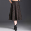 MYX-JYM-2480-L格纹中长款加厚毛呢大摆A字裙秋冬款通勤高腰遮胯显瘦时尚半身裙 商品缩略图1