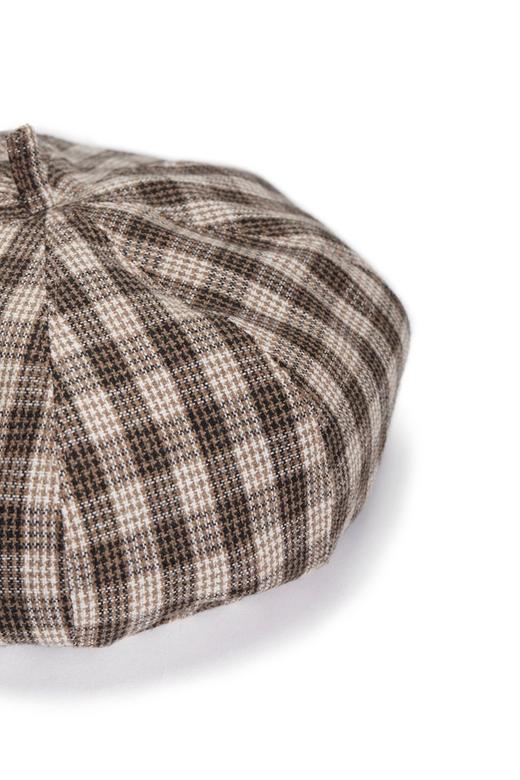 AVA 棕色格纹复古贝雷帽 7794 商品图2