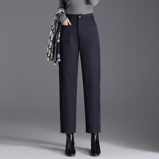 MYX-CY-8869-L简约宽松显瘦休闲直筒裤24年秋冬款通勤高腰九分裤修身遮胯锥形裤 商品图6