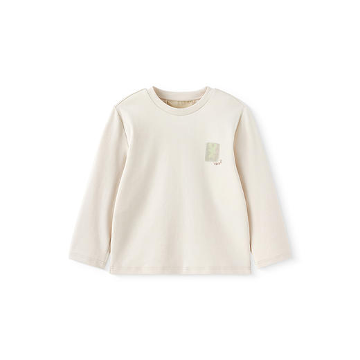 【商场同款】英氏儿童打底衫春夏男童长袖透气T恤亚麻休闲净色 商品图4