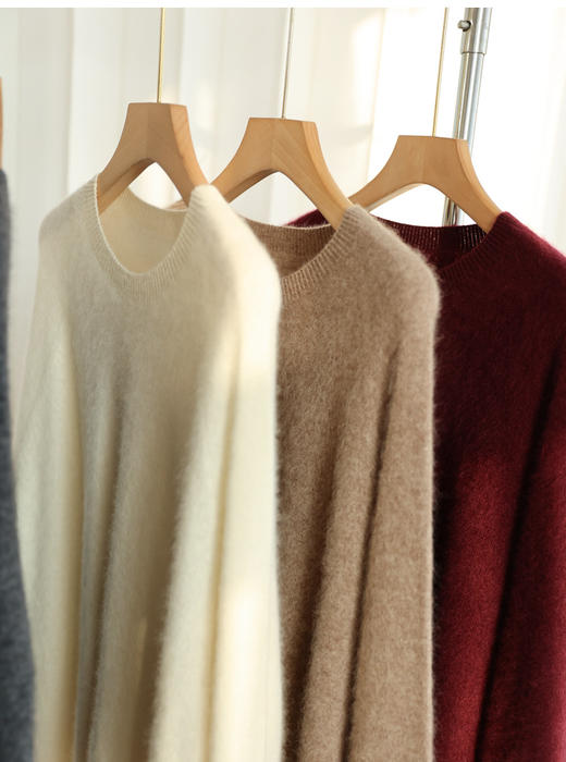 绵云绒雪 堪比羊绒！100羊毛拉绒无缝一体毛衣女简约针织！ 商品图9