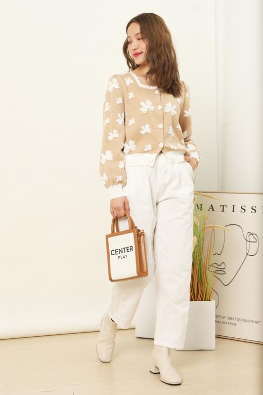 Stay2Weeks 法式复古方领提花针织衫 14885 商品图2