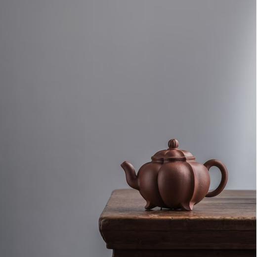 经典陶坊六瓣三足菱花原矿朱泥紫砂壶手工中式家用泡茶壶功夫茶具 商品图1