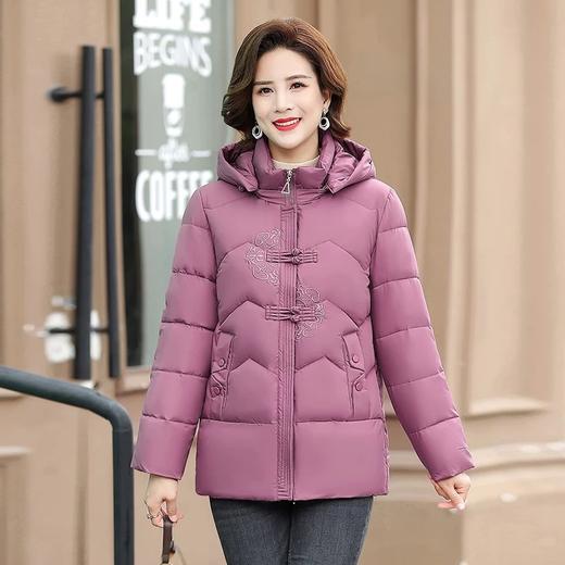 中老年人中长款羽绒棉衣女2024年婆婆妈妈款大码加厚保暖棉服外套 商品图3