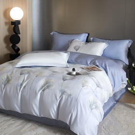 莱生活  兰精天丝印花四件套-蓝苑繁花  200*230cm