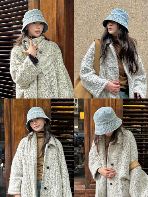 HIDEMI 多重水洗牛仔系列经典渔夫帽 勃艮第酒红/水洗牛仔蓝/碳黑色 商品图1