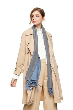 AVA 双面双色流苏长围巾 7985