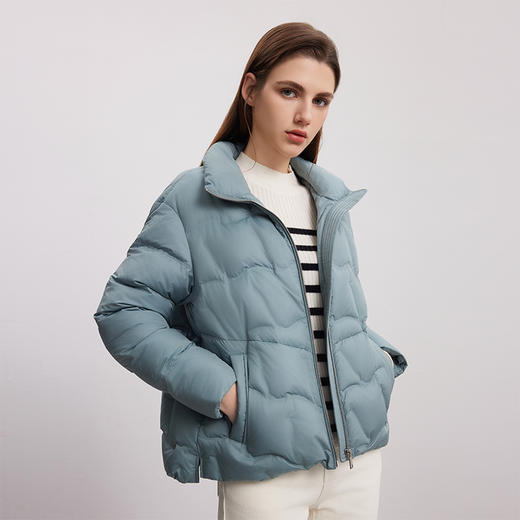 【90白鹅绒羽绒服】24年秋冬新品女士时尚轮廓立领加厚保暖外套 商品图2