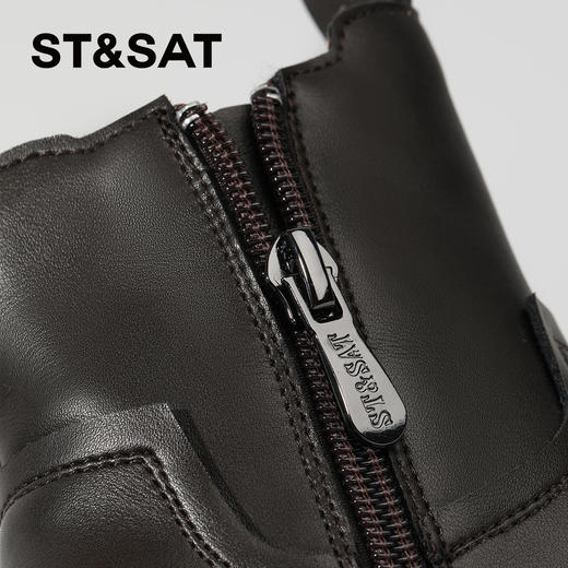 【童鞋】星期六复古简约软底绒里切尔西短靴SSC4196L6I 商品图5