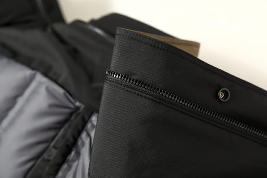 半身缘男装 冬季门襟下摆撞色防风保暖中长款连帽羽绒服2359 商品图8