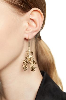 Time Made 枝叶造型锆石耳环 8015