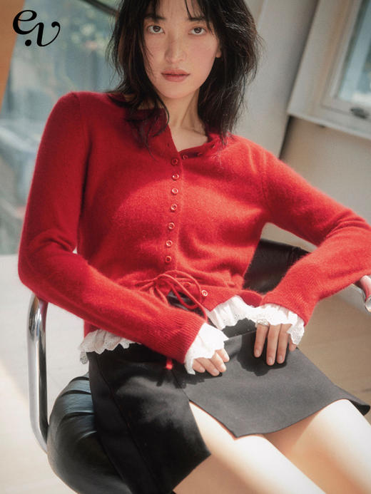 【现货】Even Vintage|JI致亲肤马海浣熊毛 空气感温柔毛衣设计感针织开衫 商品图0