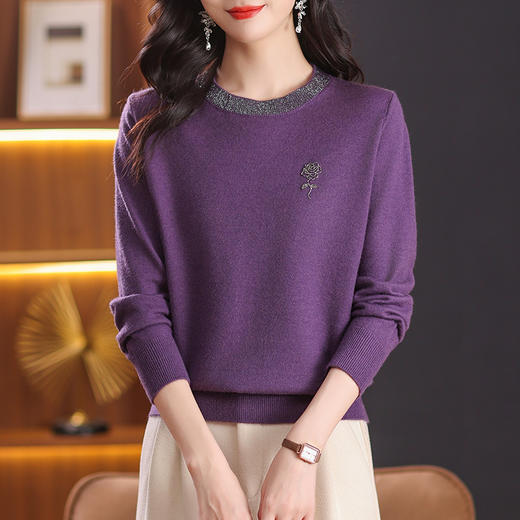 CC-NN-2919女士针织打底衫秋冬2024新款冬季内搭可外穿气质上衣洋气毛衣 商品图1