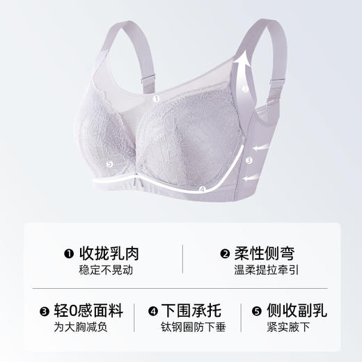 【CDE杯商场同款】熳洁儿 大胸显小全罩杯文胸防外扩收副乳内衣抹胸式24701331 商品图2